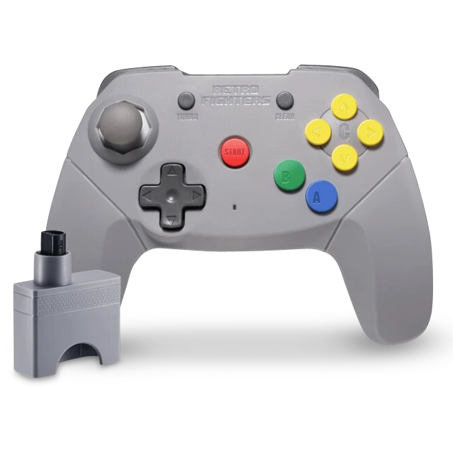 Retro Fighters Brawler64 2.4 Ghz Wireless Edition - Gray - CastleMania Games