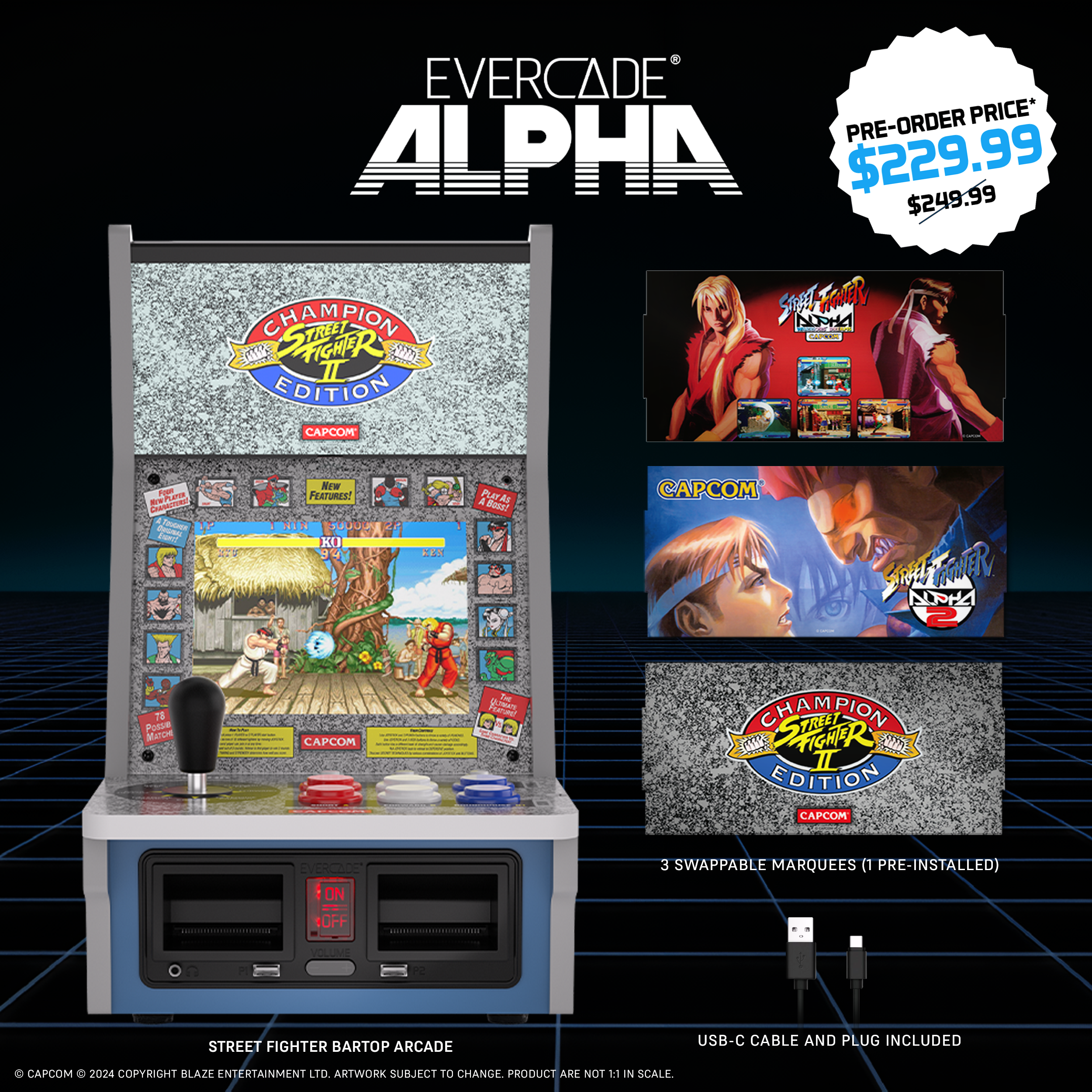 Evercade Alpha Street Fighter Bartop Arcade