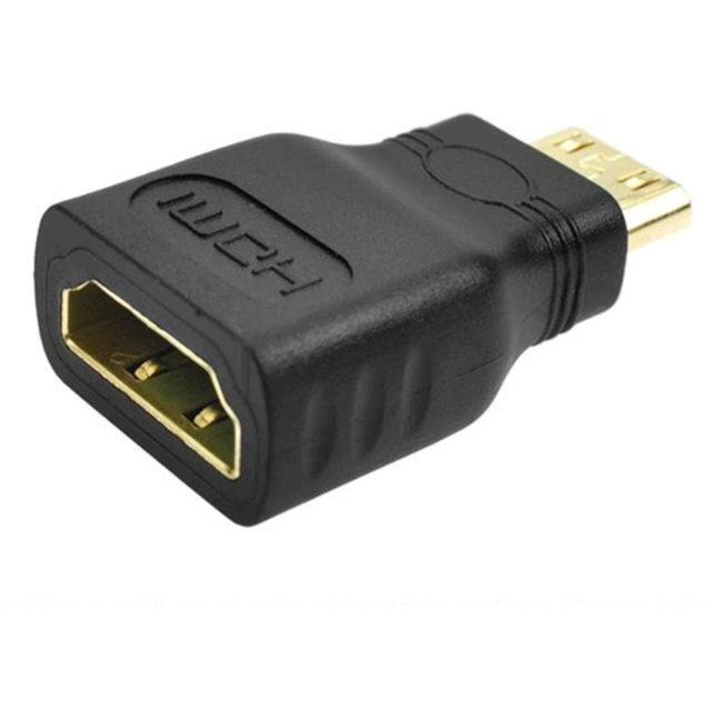 Gold-Plated 1080P Mini Male HDMI To Standard HDMI Female Extension Adapter - CastleMania Games