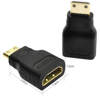 Gold-Plated 1080P Mini Male HDMI To Standard HDMI Female Extension Adapter - CastleMania Games