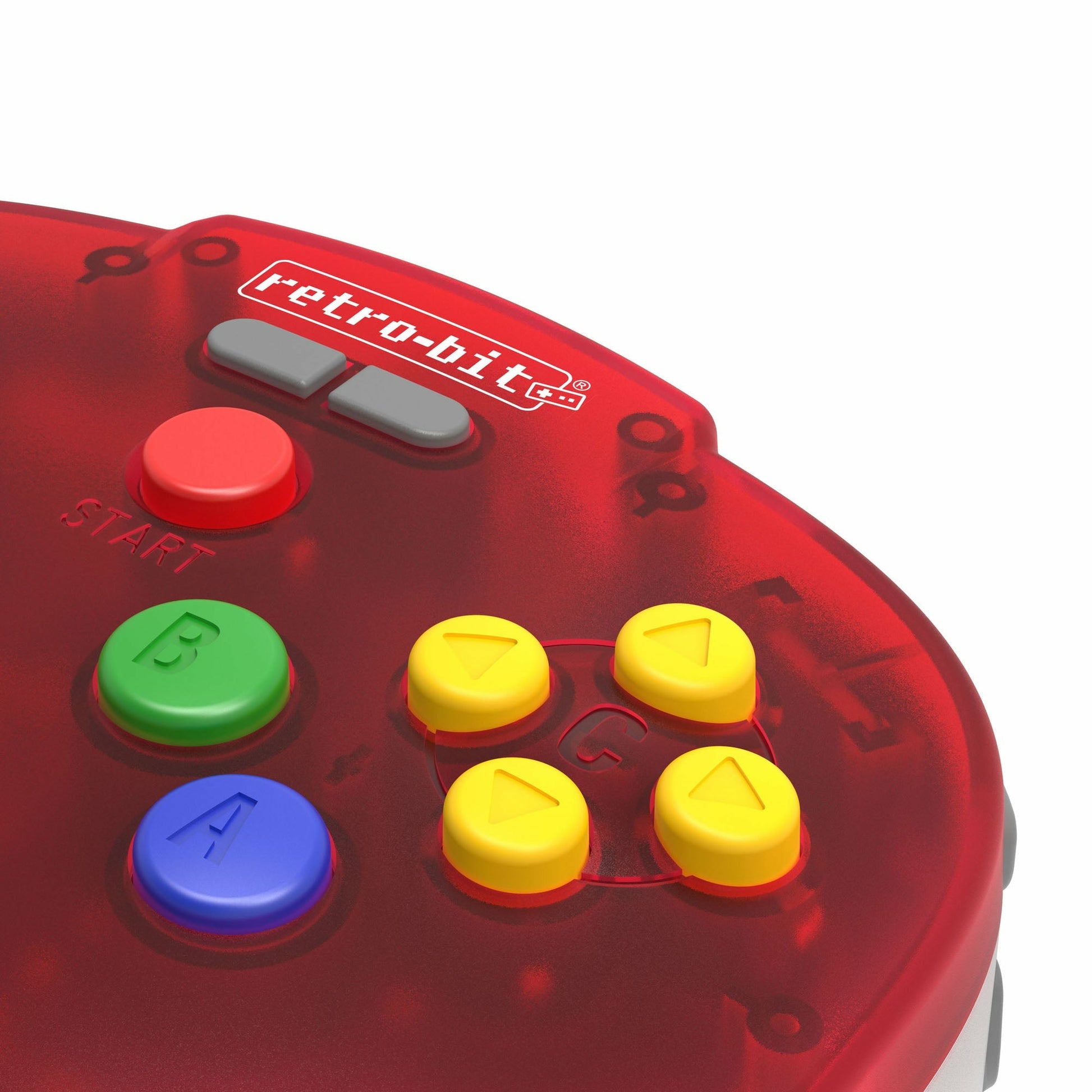 Tribute64 2.4GHz Wireless Controller - Clear Red - CastleMania Games