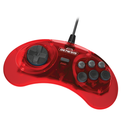 SEGA Genesis 6-Button Arcade Pad - Crimson Red - CastleMania Games