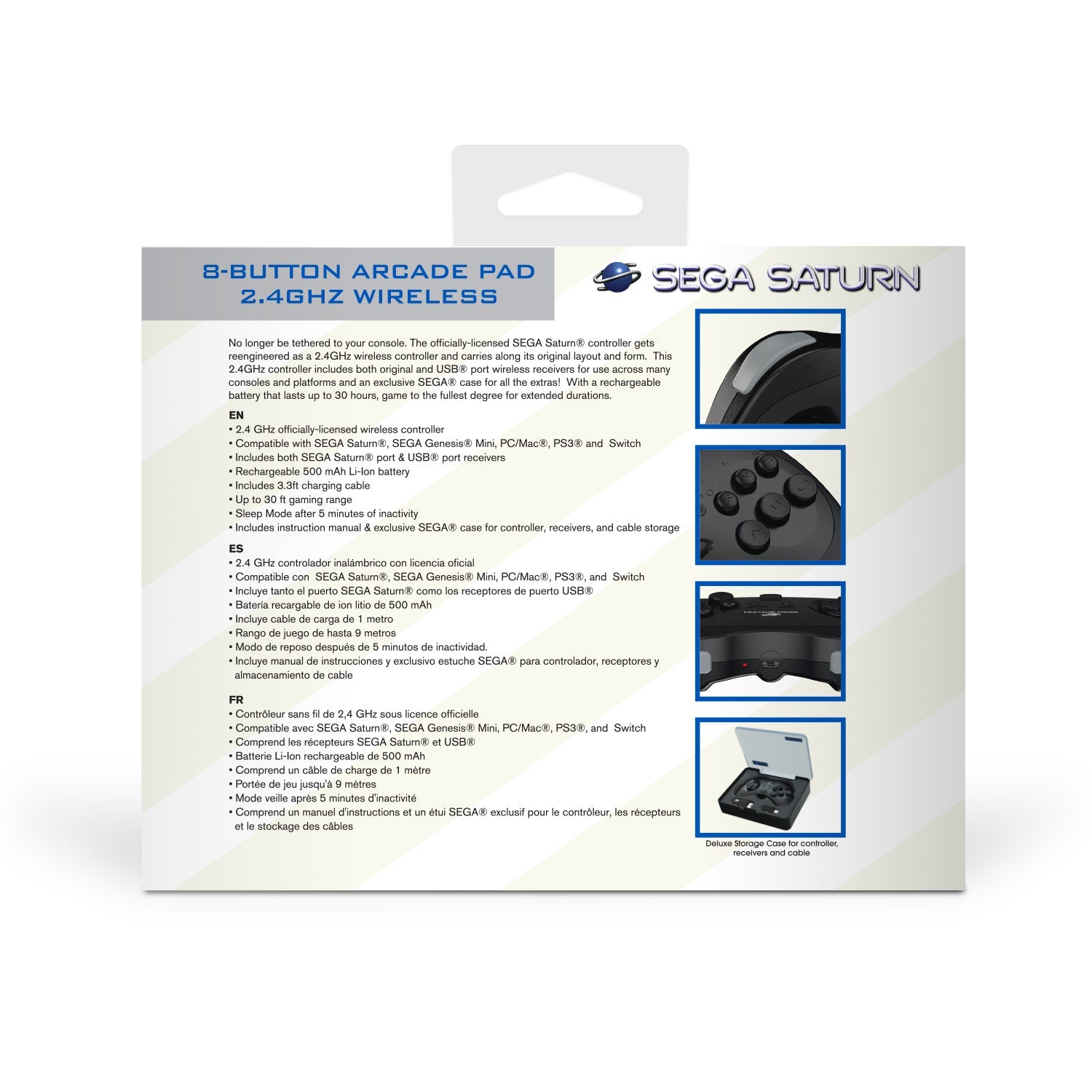 SEGA Saturn® 8-Button Arcade Pad - 2.4 GHz Wireless - Black - CastleMania Games